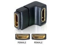 DeLOCK - HDMI-sovitin - HDMI (naaras) - HDMI (naaras) - suorakulmainen liitin