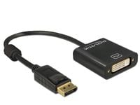 Delock - DisplayPort-adapter - DisplayPort (hann) til DVI-I (hunn) - 20 cm - svart