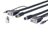VivoLink Pro Cross Wall - VGA / lyd-kabel - HD-15 (VGA), minijakk (hann) til HD-15 (VGA), minijakk (hann) - 10 m - tommelskruer