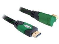 Delock High Speed HDMI with Ethernet - HDMI-kabel med Ethernet - HDMI hann til HDMI hann - 2 m - rettvinklet kontakt