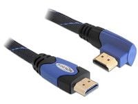 Delock High Speed HDMI with Ethernet - HDMI-kabel med Ethernet - HDMI hann til HDMI hann - 5 m - 90° kontakt