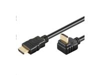 MicroConnect High Speed HDMI with Ethernet - HDMI-kabel med Ethernet - HDMI hann til HDMI hann - 1 m - 270°-kontakt