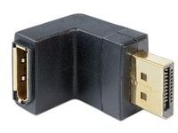 Delock Adapter Displayport male > Displayport female angled down - DisplayPort-adapter - DisplayPort (hann) til DisplayPort (hunn) - 90°-kontakt - ...