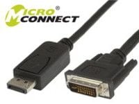 MicroConnect - DisplayPort-kabel - dobbeltlenke - DisplayPort (hann) til DVI-D (hann) - 5 m - tommelskruer