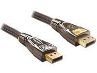 DeLOCK 82771, 2 m, DisplayPort, DisplayPort, Musta, Ruskea, Kulta, Uros/uros