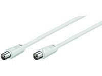 MicroConnect - Antennkabel - IEC-kontakt hane till IEC-kontakt hona - 5 m - dubbelt skärmad koaxial - vit