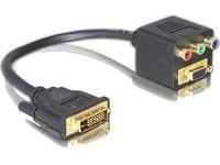 Delock - VGA-adapter - DVI-I (hann) til HD-15 (VGA), RCA (hunn) - 20 cm