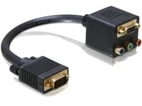 Delock - VGA-adapter - HD-15 (VGA) (hann) til HD-15 (VGA), RCA (hunn) - 20 cm