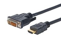 VivoLink Pro - Adapterkabel - DVI-D hann til HDMI hann - 10 m - skjermet - svart - formstøpt, tommelskruer