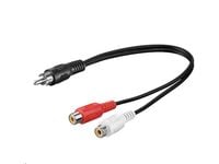 MicroConnect - Lydsplitter - RCA hann til RCA hunn - 20 cm