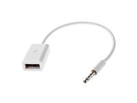 Kaapeli USB MicroMobile USB-A - minijakki 3,5 mm Biały (AUDUSBF)
