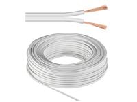 MicroConnect - Høyttalerkabel - 0.75 mm² - uisolert tråd til uisolert tråd - 25 m - hvit