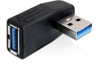 Delock - USB-sovitin - USB Type A (han) til USB Type A (hun) - USB 3.0 - 90° stikforbindelse - sortti