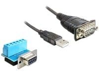 DeLOCK 62406, Musta, 0,82 m, USB A-tyyppi, DB-9, Uros, Uros