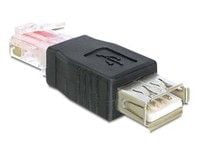 Delock - USB-adapter - RJ-45 (hann) til USB (hunn) - svart