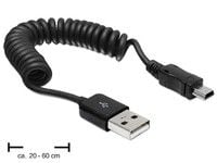 Delock - USB-kabel - USB (hann) til mini-USB type B (hann) - 60 cm - rullet sammen - svart