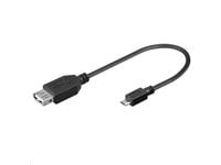 MicroConnect - USB-kaapeli - Micro-USB Type B (han) til USB (hun) - USB 2.0 OTG - 20 cm