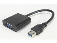 MicroConnect - Extern videoadapter - USB 3.0 - VGA - svart