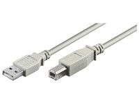 Microconnect USBAB3, 3 m, USB A, USB B, USB 2.0, Harmaa