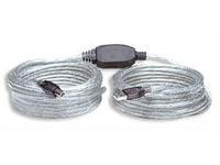Manhattan 510424, 11 m, USB A, USB B, 2.0, 480 Mbit/s, Sølv