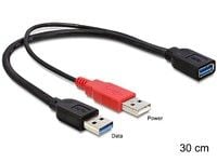 Delock - USB-kabel - USB-type A (hunn) til USB (kun strøm), USB-type A (hann) - USB 3.0 - 30 cm