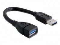 DeLOCK - USB-jatkojohto - USB Type A (uros) - USB Type A (naaras) - USB 3.0 - 15 cm - musta
