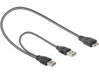 Delock - USB-kabel - USB-type A (hann) til USB (kun strøm), Micro-USB Type B (hann) - USB 3.0 - 20 cm