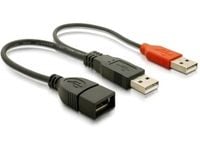 Delock - USB-kabel - USB, USB (kun strøm) (hann) til USB (hunn) - USB 2.0 - 23 cm