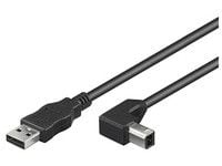 MicroConnect USB 2.0 - USB-kabel - USB (hann) til USB-type B (hann) - 2 m - rettvinklet kontakt