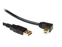 MicroConnect - USB-kabel - USB-type B (hann) til USB (hann) - USB 2.0 - 2 m - rettvinklet kontakt