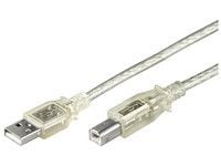 MicroConnect USB 2.0 - USB-kabel - USB (hann) til USB-type B (hann) - 5 m - gjennomsiktig