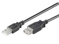 MicroConnect USB 2.0 - USB-forlengelseskabel - USB (hunn) til USB (hann) - USB 2.0 - 5 m - svart