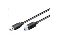 MicroConnect - USB-kaapeli - USB tyyppi B (uros) - USB tyyppi A (uros) - USB 3.0 - 2 m - musta