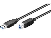 MicroConnect - USB-kabel - USB Type B (hann) til USB-type A (hann) - USB 3.0 - 5 m - svart