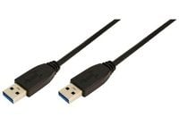 LogiLink 3m USB A - USB A 3.0 M/M, 3 m, USB A, USB A, USB 3.2 Gen 1 (3.1 Gen 1), Hankjønn/hankjønn, Sort
