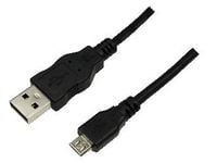 LogiLink 0.60m USB A-USB Micro B, 0,60 m, USB A, Micro-USB B, USB 2.0, Hankjønn/hankjønn, Sort