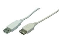 LogiLink 2m USB 2.0, 2 m, USB A, USB A, USB 2.0, Hankjønn/hunkjønn, Grå