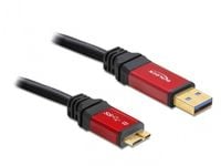 Delock Premium - USB-kabel - USB-type A (hann) til Micro-USB Type B (hann) - USB 3.0 - 5 m - svart