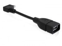 Delock - USB-kabel - USB (hunn) til Micro-USB type B (hann) - USB 2.0 OTG - 11 cm - 90° kontakt