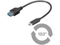MicroConnect - USB-kabel - USB-type A (hunn) til 24 pin USB-C (hann) - USB 3.1 Gen1 - 20 cm - svart
