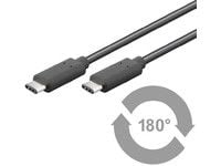 MicroConnect - USB-kabel - 24 pin USB-C (hann) til 24 pin USB-C (hann) - USB 3.1 Gen 2 - 50 cm - 4K-støtte - svart