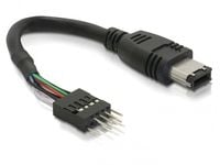 DeLOCK - IEEE 1394-kabel - 6-PIN FireWire (hann) til IEEE 1394 koblingsboks (hann) - 16,5 cm