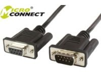 MicroConnect - Seriellforlengelseskabel - DB-9 (hann) til DB-9 (hunn) - 3 m - svart