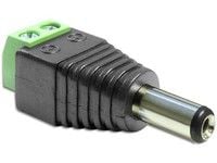DeLOCK 65396, DC 2.1 x 5.5 mm, 2p, Musta, Vihreä