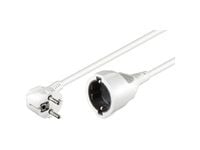MicroConnect - Förlängningskabel för ström - 5 m - vänstervinklad kontakt