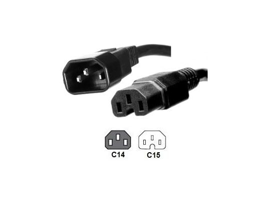 MicroConnect - Strømkabel - IEC 60320 C15 til IEC 60320 C14 - 2 m - lajiteltu