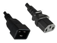 MicroConnect - Jatkojohto virralle - IEC 60320 C20 - IEC 60320 C13 - 1 m - musta
