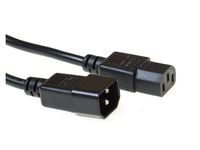 MicroConnect - Jatkojohto virralle - IEC 60320 C14 - IEC 60320 C13 - AC 230 V - 1,2 m - musta