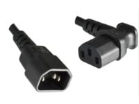 MicroConnect - Jatkojohto virralle - IEC 60320 C13 kulma IEC 60320 C14 - 1,8 m - musta