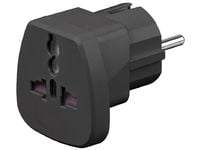MicroConnect - Strømkoblingsadapter - NEMA 1-15, Europlug, DK 2-5A (hunn) til CEE 7/4 (hann) - svart